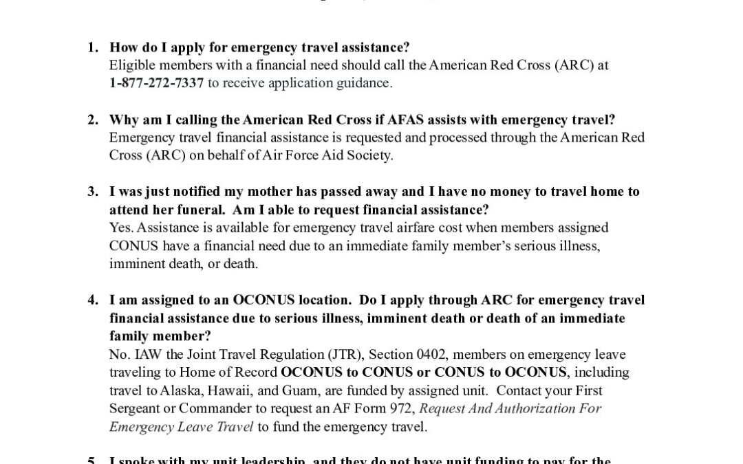Emergency Travel FAQs