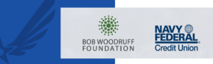 Bob Woodruff and Navy Credit Union logos