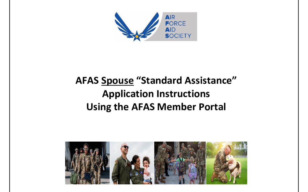 AFAS Spouse Standard Assistance Application Instructions Cover