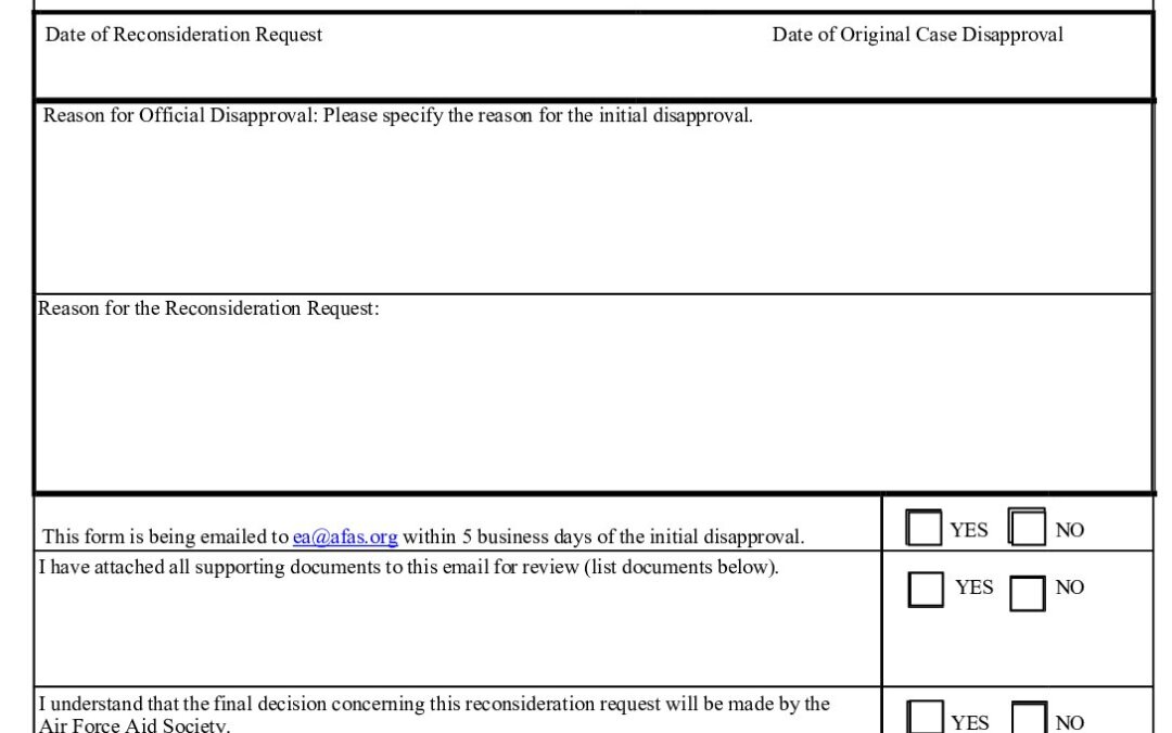 Reconsideration Form_Active Duty