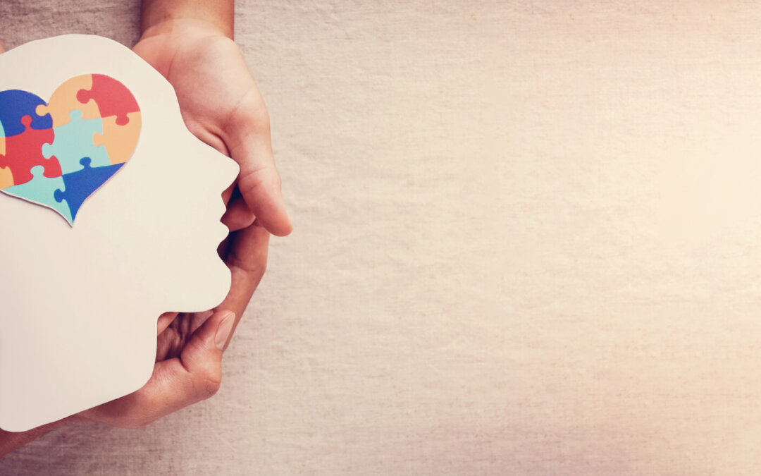 Puzzle,Jigsaw,Heart,On,Brain,,Mental,Health,,Autism,Disorder,Awareness,